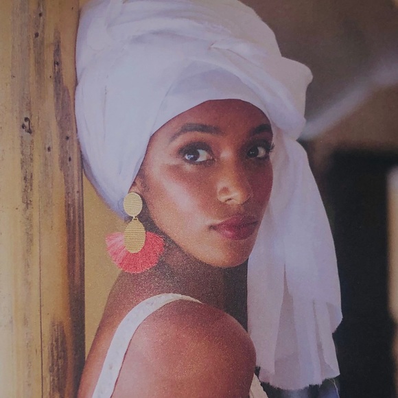 INDIA HICKS NWT GOLDEN FAN EARRINGS CORAL - Picture 4 of 4